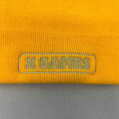 Vintage X Games Beanie Hat Adult Yellow Extreme Sports Biking BMX