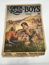 Vintage 1937 The Open Road For Boys Indian Fight Cover 
