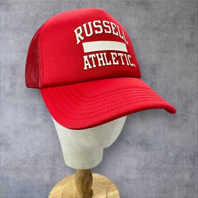 Russell Athletic Red White Snapback Adjustable Baseball Cap Hat Adult OSFM