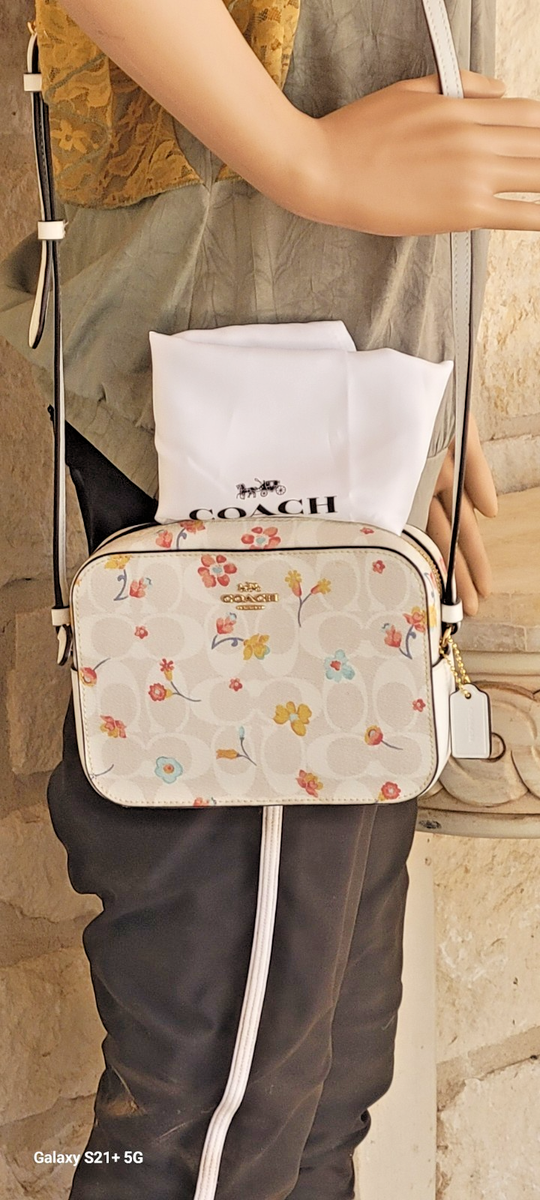NEW Rare COACH Mini Camera Bag Chalk Signature Canvas Mystical