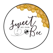 30 1.5" SWEET BEE ROUND STICKERS ENVELOPE SEALS FAVOR LABELS