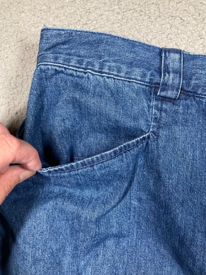 Vintage Marsh Landing Skirt Women's Plus 22W Blue Denim Modest Button Front - Image 2 of 4