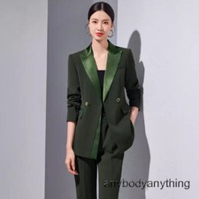 Womens Office Ladies Blazers Pants 2pcs Sets Suits 2 Buttons Coats OL Jacket New