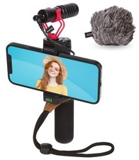 Movo Smartphone Vlogging Kit for iPhone with Shotgun Microphone, Grip Handle