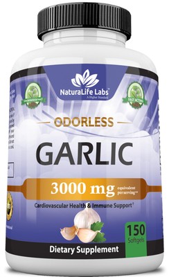 Naturalife Labs A Higher Standard Odorless Garlic 3000 Mg Per Serving 