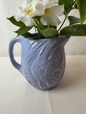 Vintage 1930 s McCoy Angel Fish Pitcher, Blue