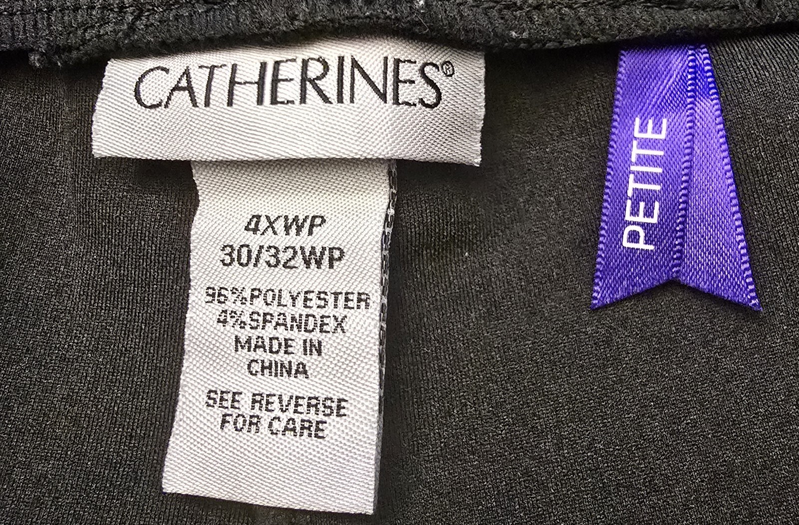 Catherines Solid Black Stretchy Pull On Dress Pan… - image 3