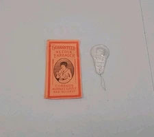 Vintage Germany Needle Threader Women Bust Aluminum Sewing In Paper