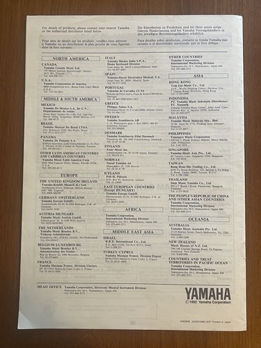 Yamaha PSR-150 PSR-75 Elektroniczna klawiatura Portatone Oryginalna instrukcja obsługi Książka - Zdjęcie 2 z 4