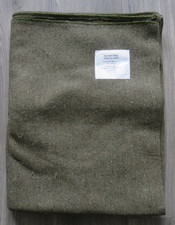 MILITARY STYLE OLIVE GREEN HEAVY WOOL CAMPING SURPLUS OUTDOOR BLANKET 60 X 80