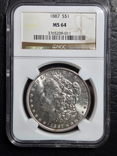 Beautiful 1887 Morgan Silver Dollar NGC Graded MS 64