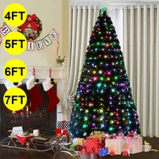 Pre-Lit Fiber Optic Artificial Christmas Tree Colorful Led Lights Decorations