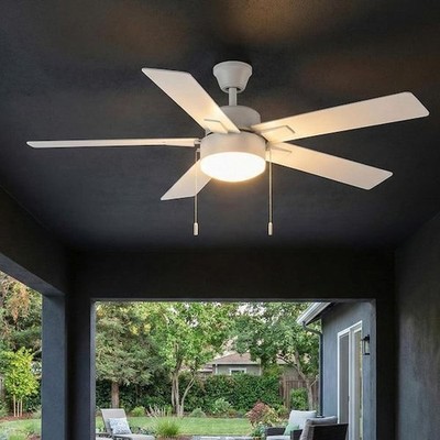 Hampton Bay 52'' Corwin Indoor/Outdoor Matte White LED Ceiling Fan with Light Kit