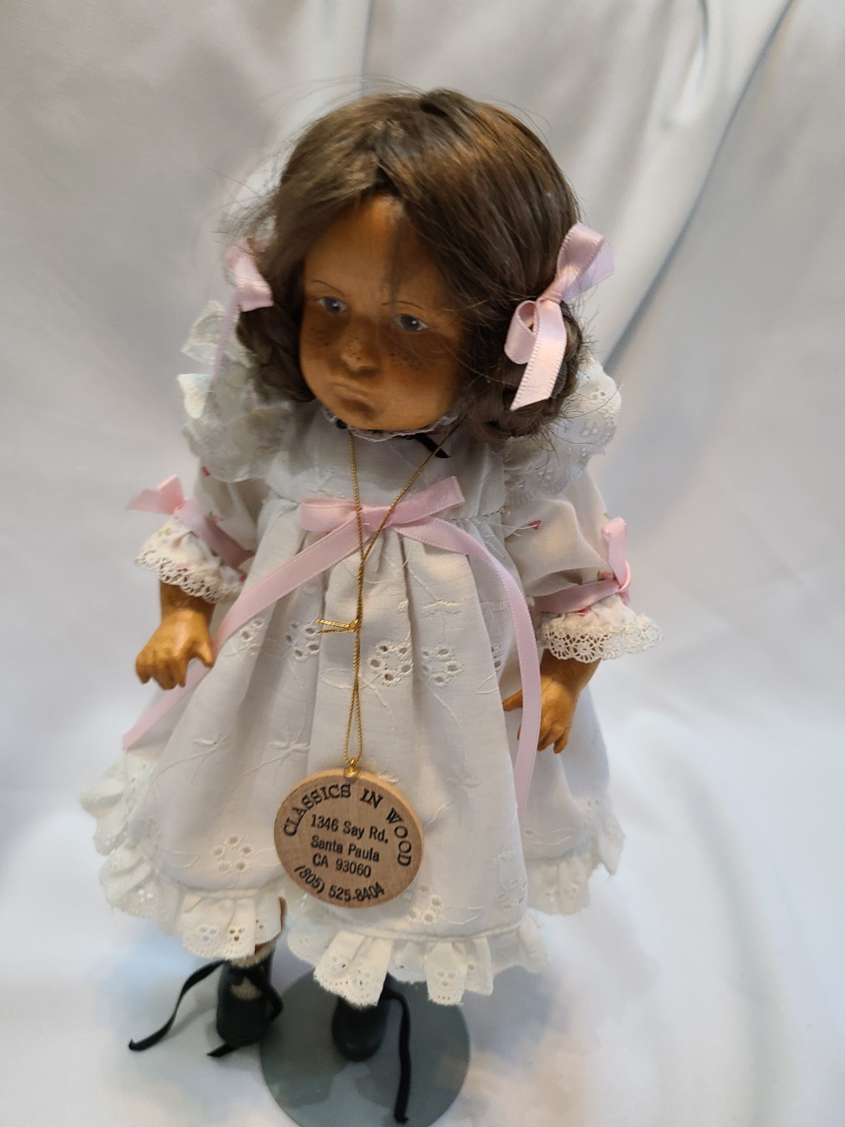 Classics In Wood, Santa Paula California, 12" Wooden Girl  D
