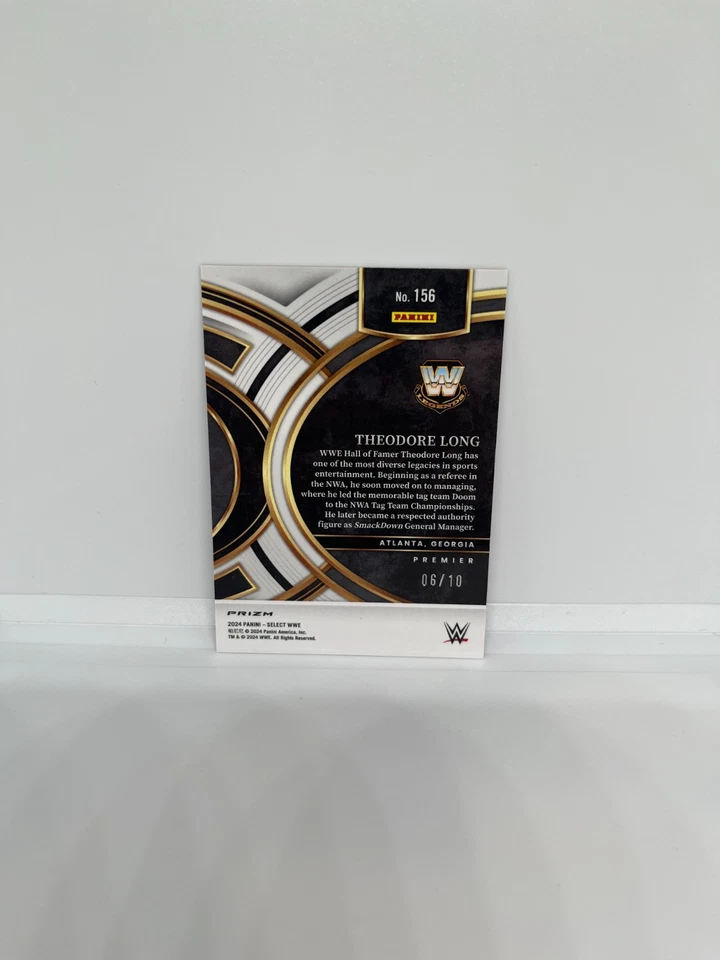 2024 Panini Select WWE Theodore (Teddy) Long #156 Premier Gold Wave Prizm /10 - Image 2 of 2
