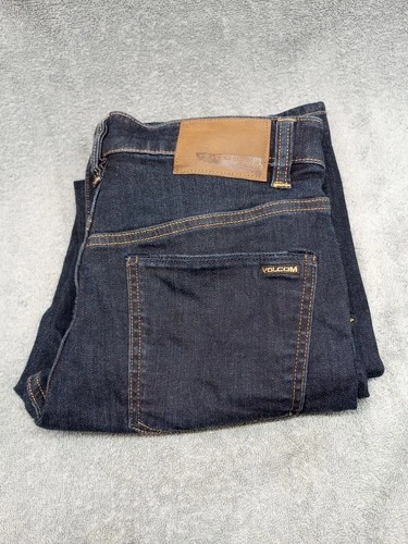 Volcom Brand Jeans Kinkade 28 Straight Leg Dark Wash