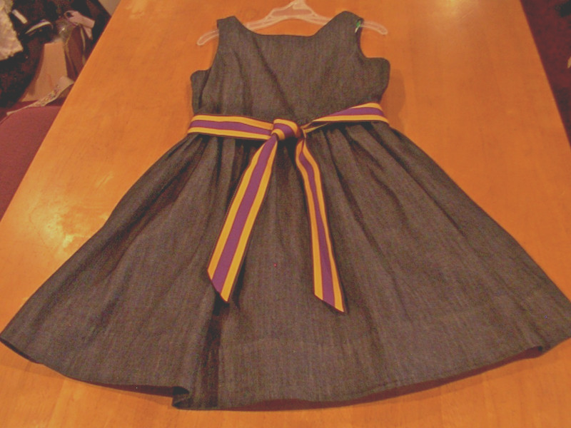 POLO Ralph Lauren Girls Denim Dress: Striped Grosgrain Ribbon Belt-Sz. -10