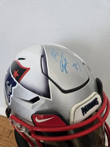 Rob Gronkowski  Patriots Autograph Painted Speedflex Helmet. Color Wheel Designs