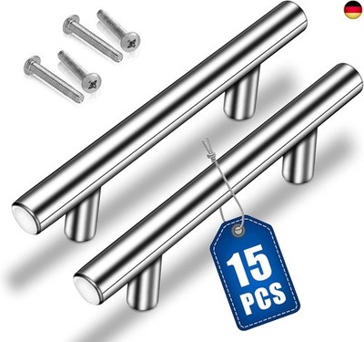 15 Stück Möbelgriffe, Küchengriffe Silber, Hohle Gebürstet Schrankgriffe, Türgri