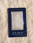 PAMP Suisse Swiss 1oz .999 Fine Silver Bullion Bar Lady Fortuna in Assay Card