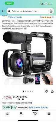 Cámara de Video Con Pantalla 5k