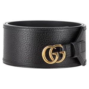 Gucci Gg Marmont Ceinture Large en Cuir Femme Noir Taille Unique