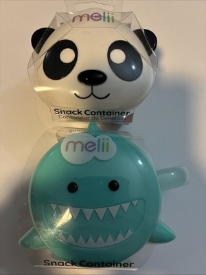 Melii Snack Container Shark + Panda  Kids Set Of 2 BPA FREE 2026 Brand New!