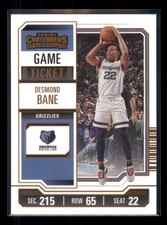 2023-24 Panini Contenders - Desmond Bane #96 Bronze Game Ticket