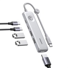 UGREEN USB C Hub 5-in-1 Revodok, Slim Portable USB-C Adapter C, white