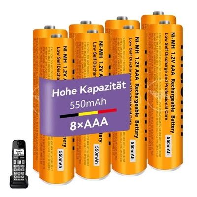 NRAONRN BATTERIEN NiMH 550 MAH 1.2V WIEDERAUFLADBARE AAA für Kleines tragbares Radio