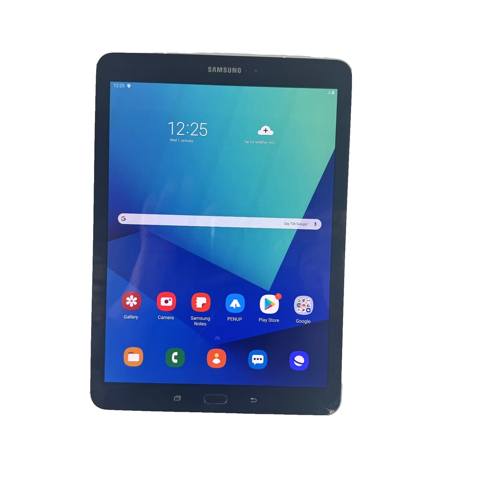 Samsung Galaxy Tab S3 SM-T825 Silver Unlocked 4G 32GB Cracked Screen Works 618 - Image 2 of 4