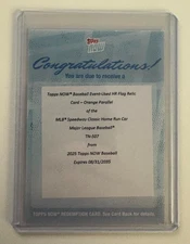 2025 Topps Now #507 MLB Speedway Classic Event Used HR Flag Relic Card Orange/25