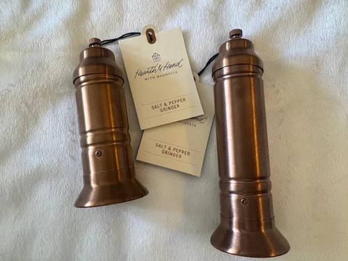 Set- Hearth & Hand With Magnolia Salt & Pepper Copper Finish Crank Grinders NEW