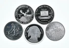 Lot 5 VINTAGE 1 Oz Silver Bars/Rounds Art Bars Collection Poured .999 *464