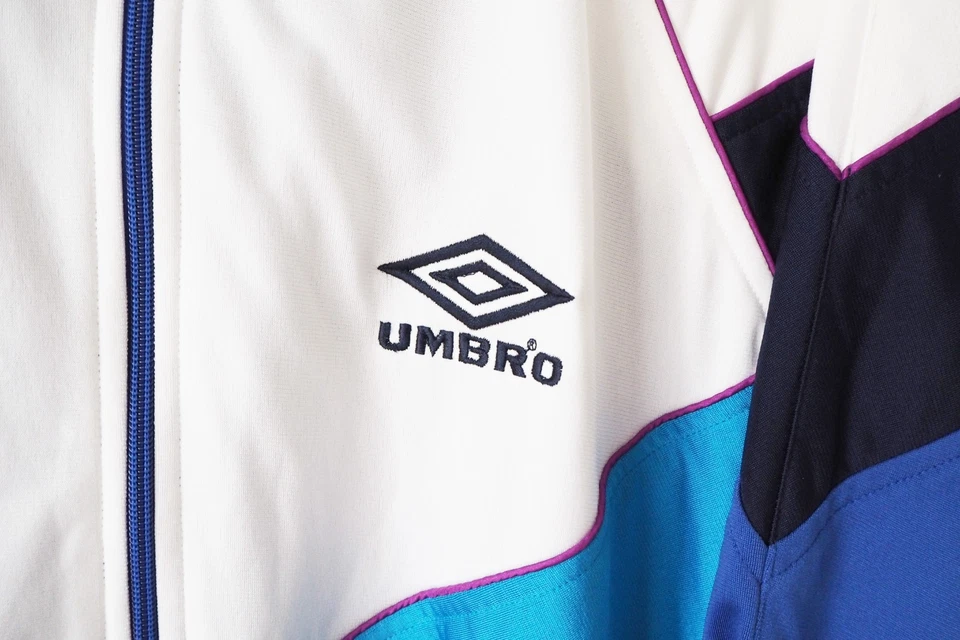 Chaqueta deportiva cortavientos vintage UMBRO cremallera completa talla L azul años 90 Foto 3 de 4