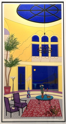BIG FRAMED ORIGINAL FANCH LTD ED ''ATRIUM OVER SF BAY'', RARE FINE ART DECOR GIFTS