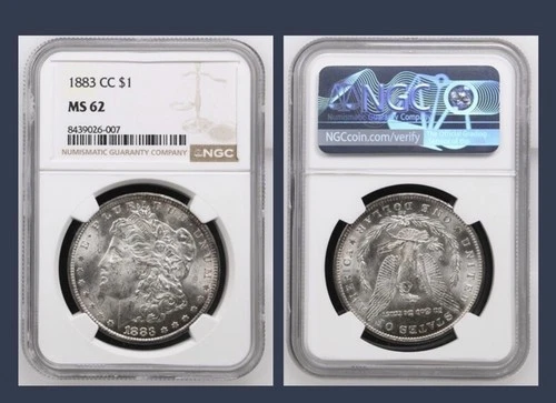 1883 CC Carson City Morgan Silver Dollar NGC MS 62
