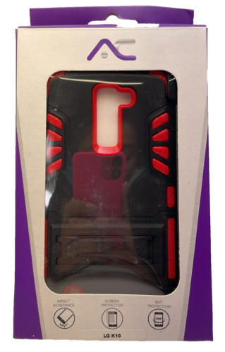 Étui de protection premium avec béquille pour LG K10 - Rouge - Photo 1/9