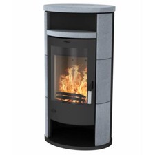 Fireplace Kaminofen Zeitbrandofen Alicante Speckstein mit Teefach (8kW)