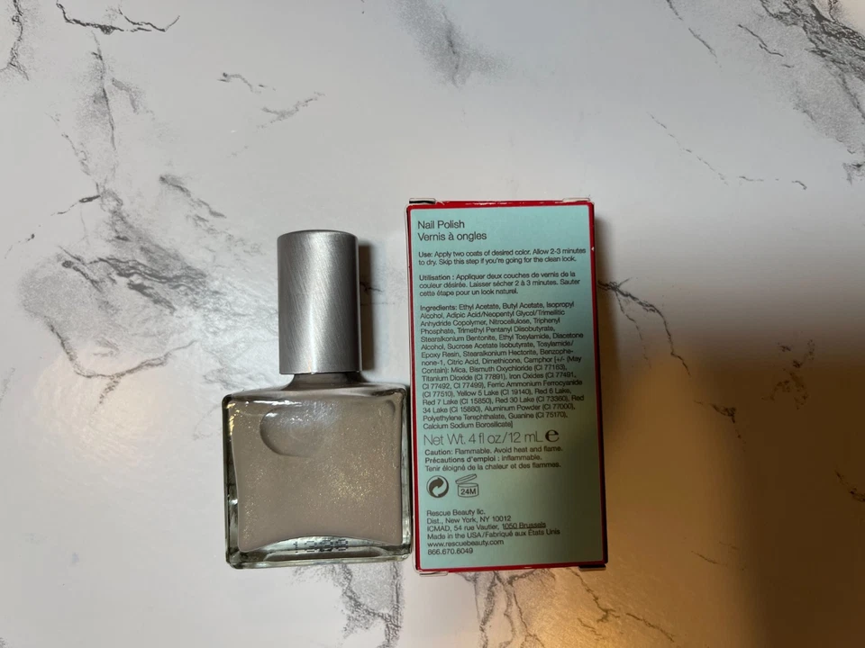 Nuevo esmalte de uñas de lujo Rescue Beauty Lounge Jane gris topo dorado brillante retirado Foto 3 de 4
