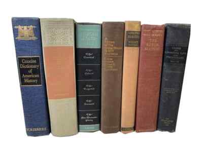 Lot of 8 Vintage Hardcover Books Curated Decorative Classic Neutral Muted Colors