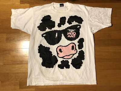 Vintage XL 90s TCBY Moo Malt Frozen Yogurt Cow Ice Cream White