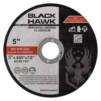 100 Pack - 5'' x .045'' x 7/8'' Aluminum Cut-Off Wheels Non-Loading Cutting Disc