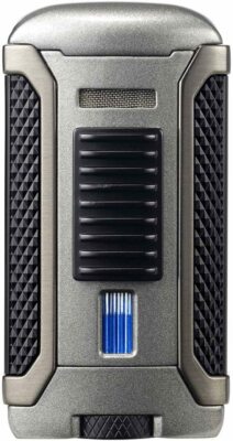 Colibri Apex Single Jet Flame Cigar Lighter - Black and Charcoal - New