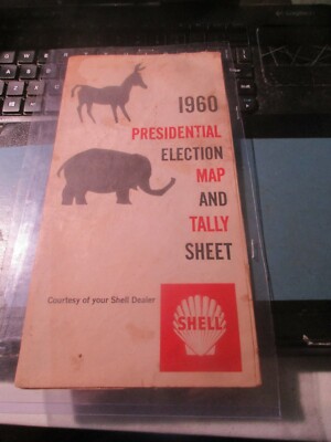 1960 Presidential Election Fold Out Map and Tally Sheet - Shell Ad. Premium