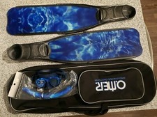 Omer 3D Ocean Camo Long Fins with Long Fin Carry Case Used Great Condition 40/42