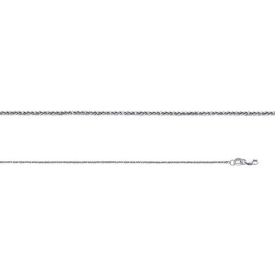 14K massives italienisches Weißgold geflochtene Weizenkette Halskette 0,8 mm 16 Zoll bis 24 Zoll