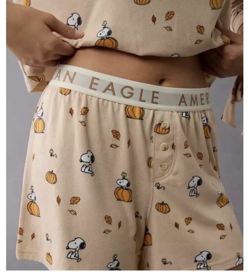 American Eagle AE Peanuts Fall 2024 Plush PJ Set Snoopy - L - Sold Out Online image 2