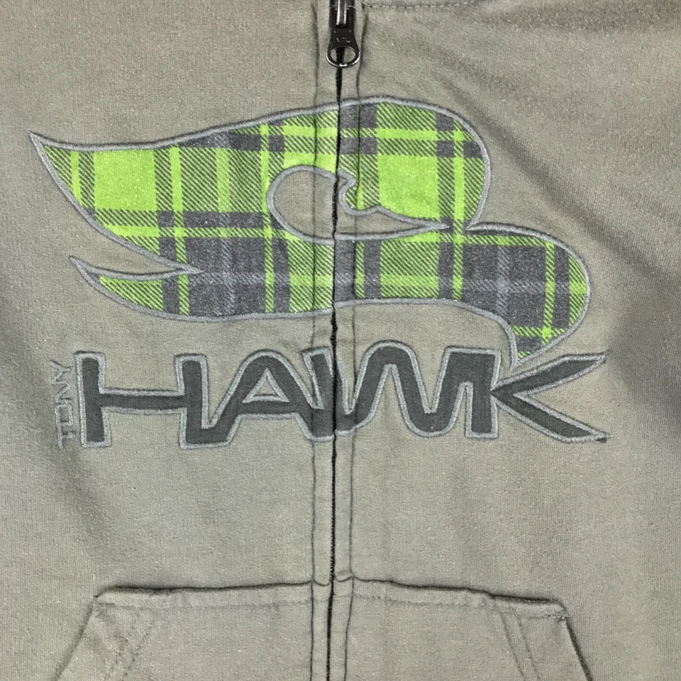 Moletom com capuz Tony Hawk masculino manga longa zíper completo verde tamanho M 5-6 - Imagem 4 de 4