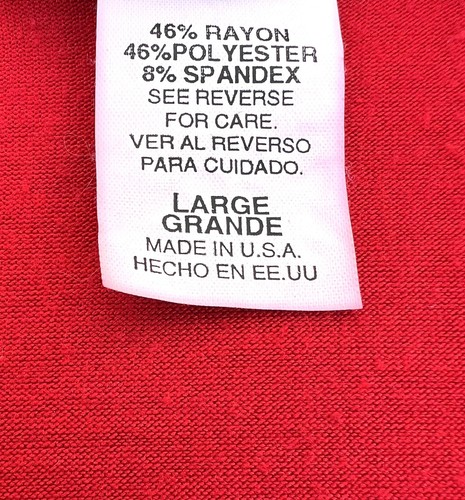 Red Stretch Knit 3/4 Sleeve Shirt Lace Up Top Women's 90s Large Vtg Carol Rose - Picture 11 of 14